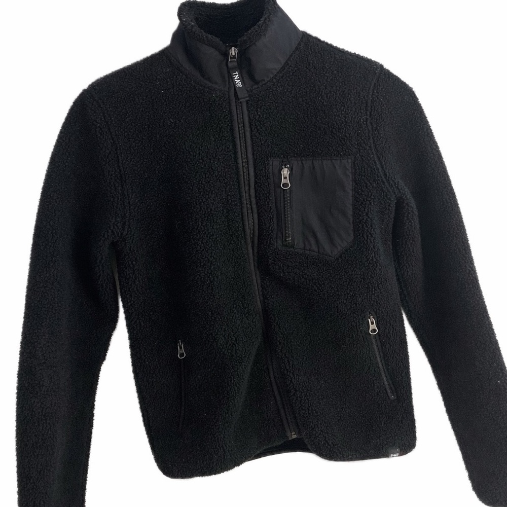 TNA Aritzia Black Sherpa Fleece Jacket XS